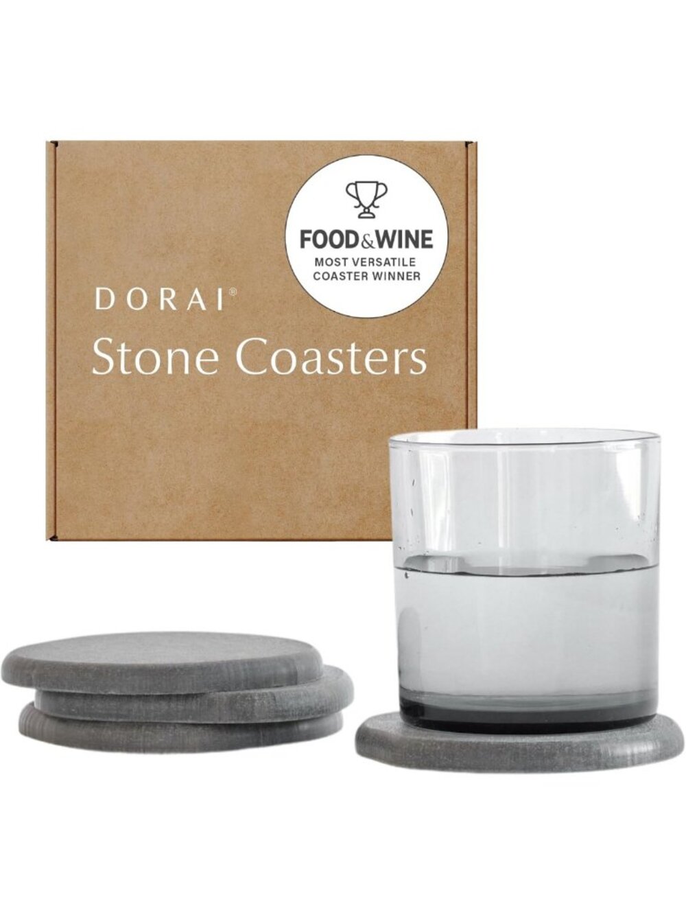 Set of 4 Diatomaceous Earth Coasters - Stylish Water-Absorbing Drink Mats for